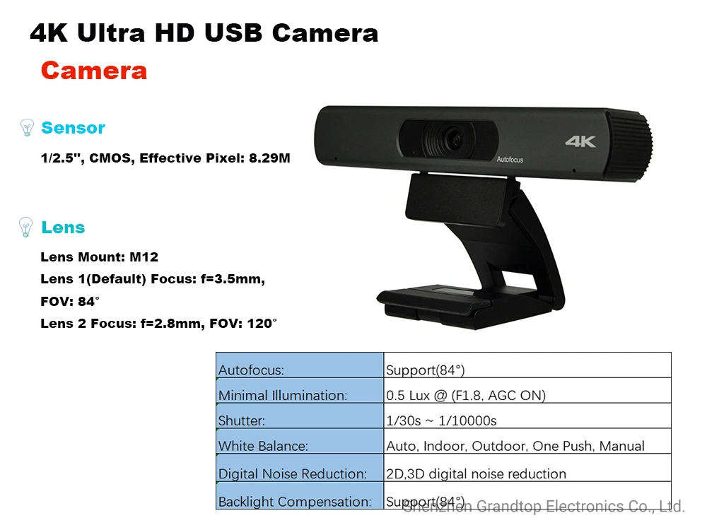 4K Ultra USB HDMI Video Conference Camera