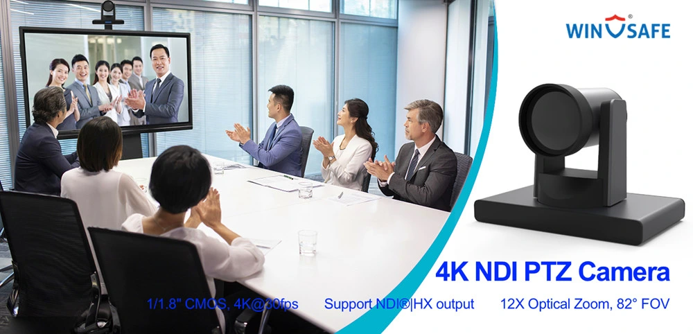 HDMI and SDI Output 4K Ndi 12X Zoom Video Conference PTZ Camera