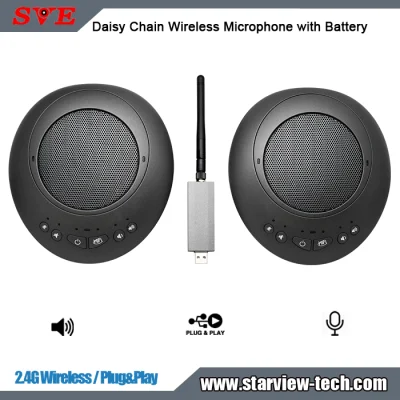 Microphone sans fil 2.4G Daisy Chain sans fil avec haut-parleur batterie Plug&Play