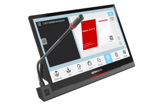 Système de conférence sans papier à écran tactile LCD intelligent de bureau avec microphones