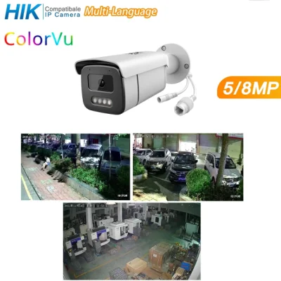 5MP/8MP CCTV 4K Caméra IP Bullet Colorvu HD Caméra IP Couleur Caméra Lumière Chaude avec Détection Humaine, Onvif, IP66, ODM/OEM CCTV Caméra, NVR, PTZ
